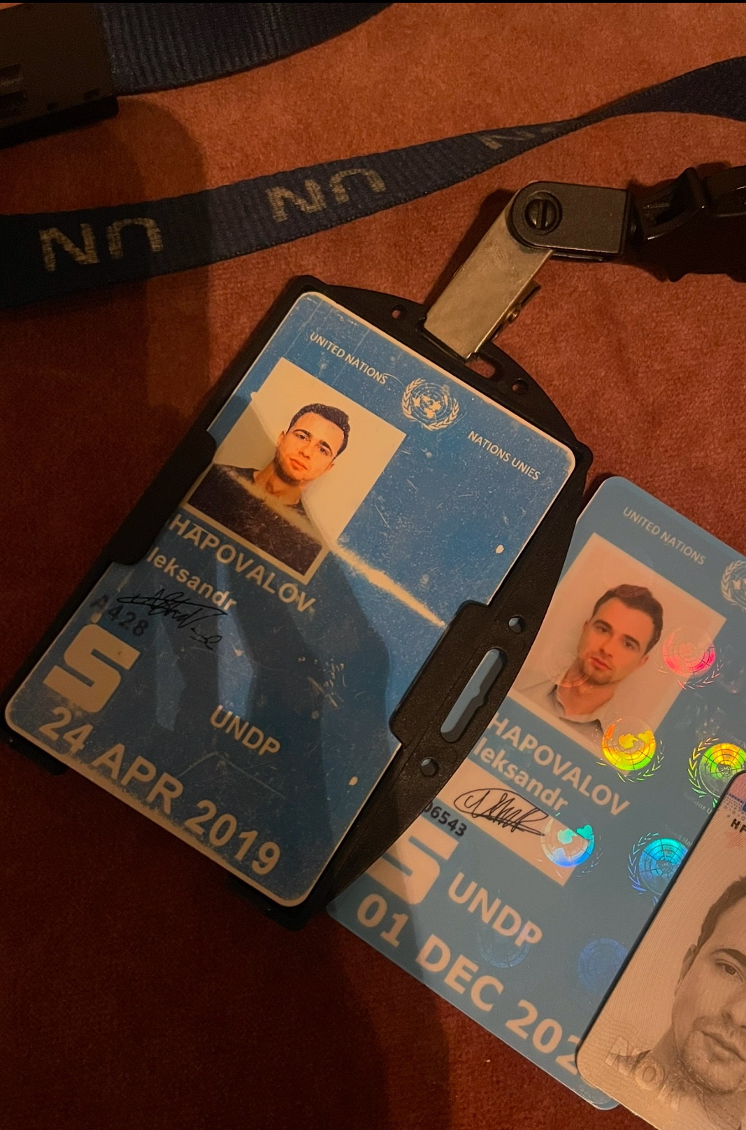 UN UNDP identification badges